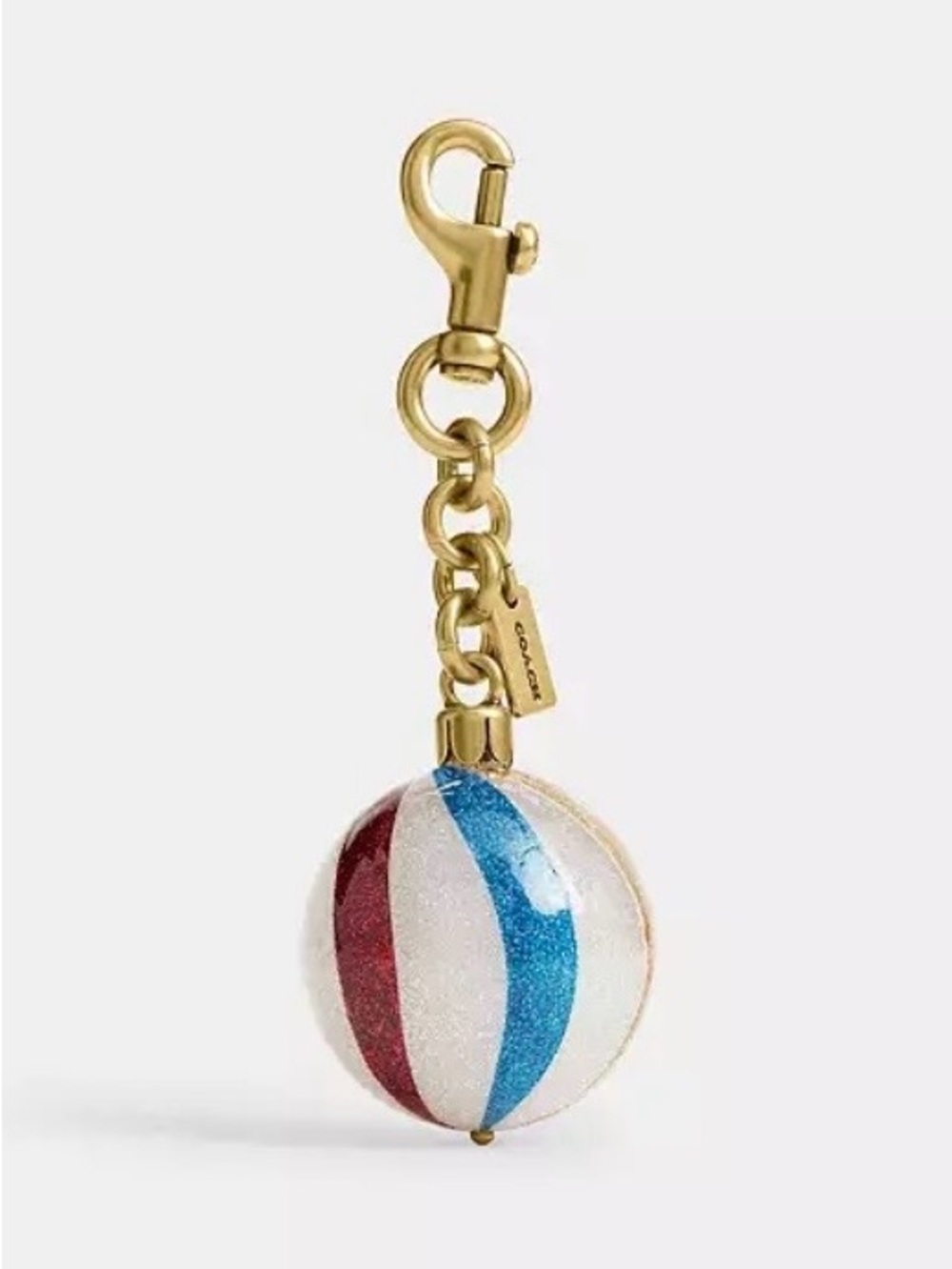Coach Ornament Bag Charm in Striped Multicolor - NWT - Picture 3 of 6